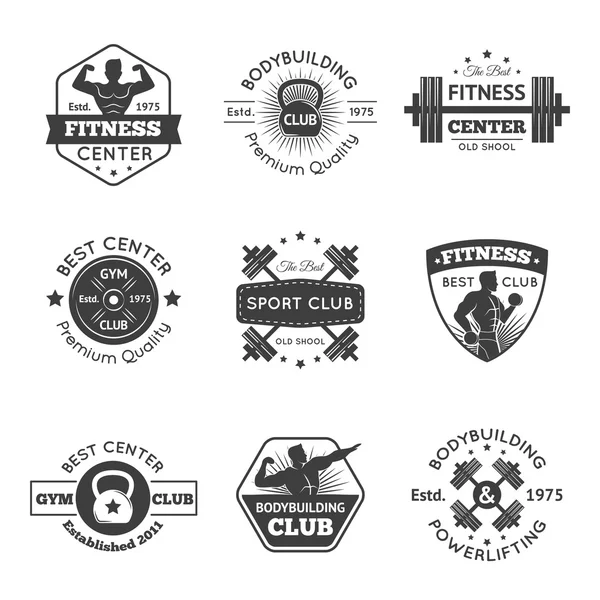 Fitness Gym emblemen Set — Stockvector