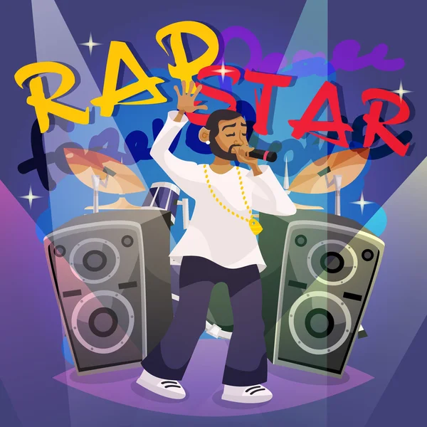 Cartel de música rap — Vector de stock