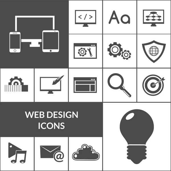 Web Design Icons Black Set — Stock Vector