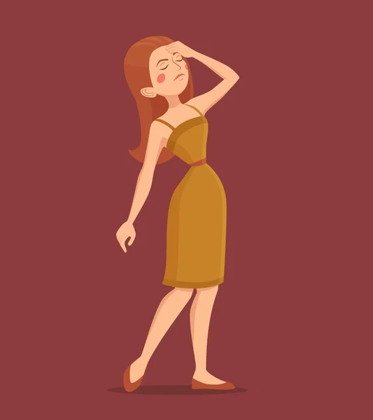 Illustration Femme Fatigue — Image vectorielle