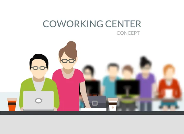 Composition du centre de coworking — Image vectorielle