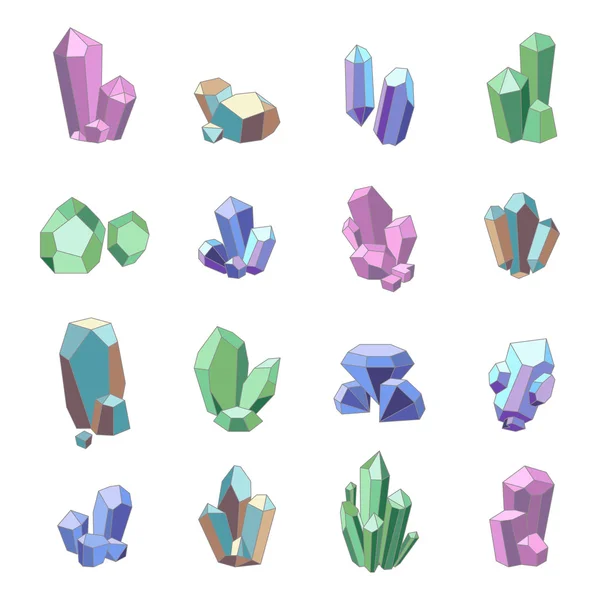 Crystal mineralen Set — Stockvector