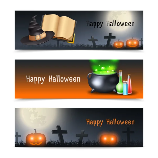 Halloween-Banner gesetzt — Stockvektor