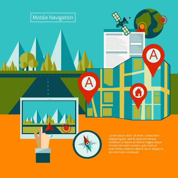 Concept de navigation GPS — Image vectorielle