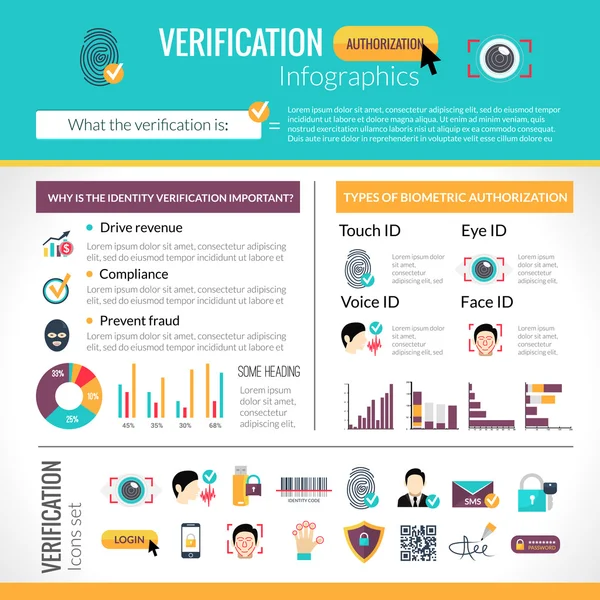 Conjunto de infográficos de verificação — Vetor de Stock