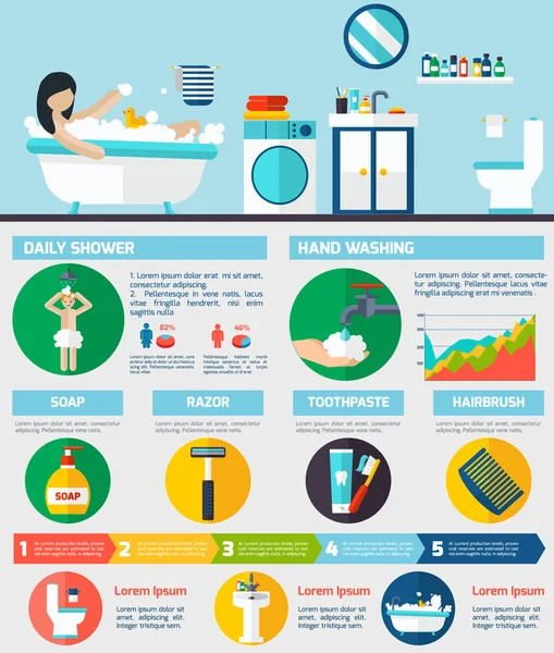 Kişisel Hijyen Infographic rapor düzeni — Stok Vektör