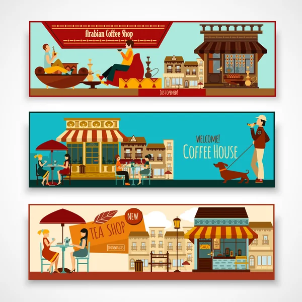 Tiendas Banner Set — Vector de stock