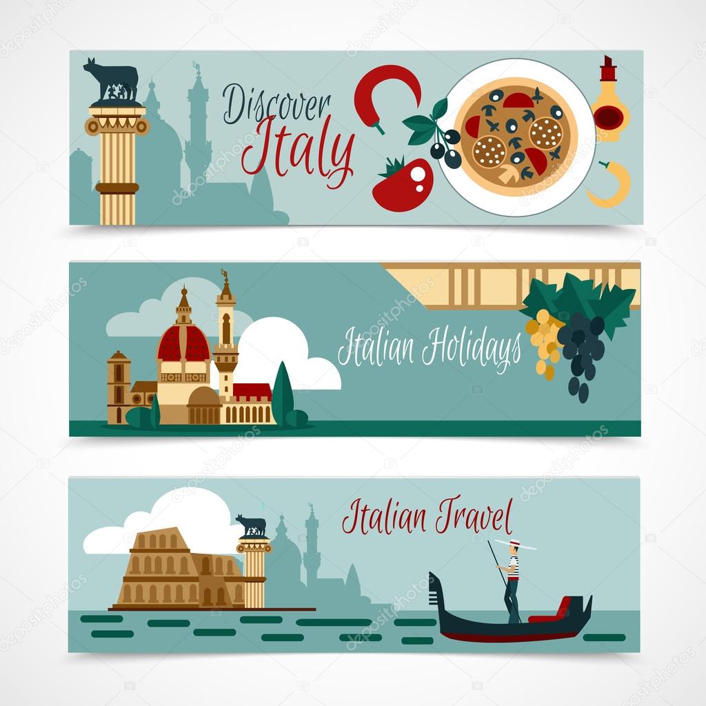 Italy Touristic Banner Set