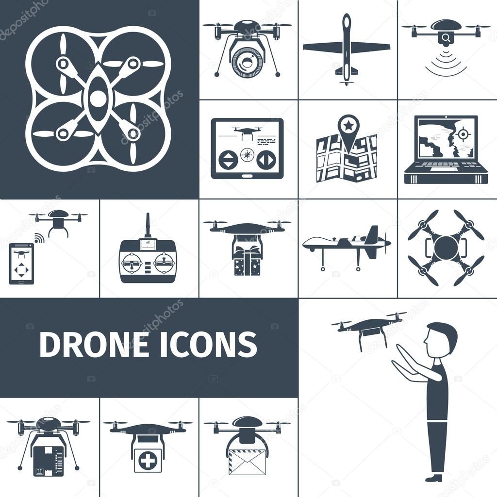 Drone Icons Black