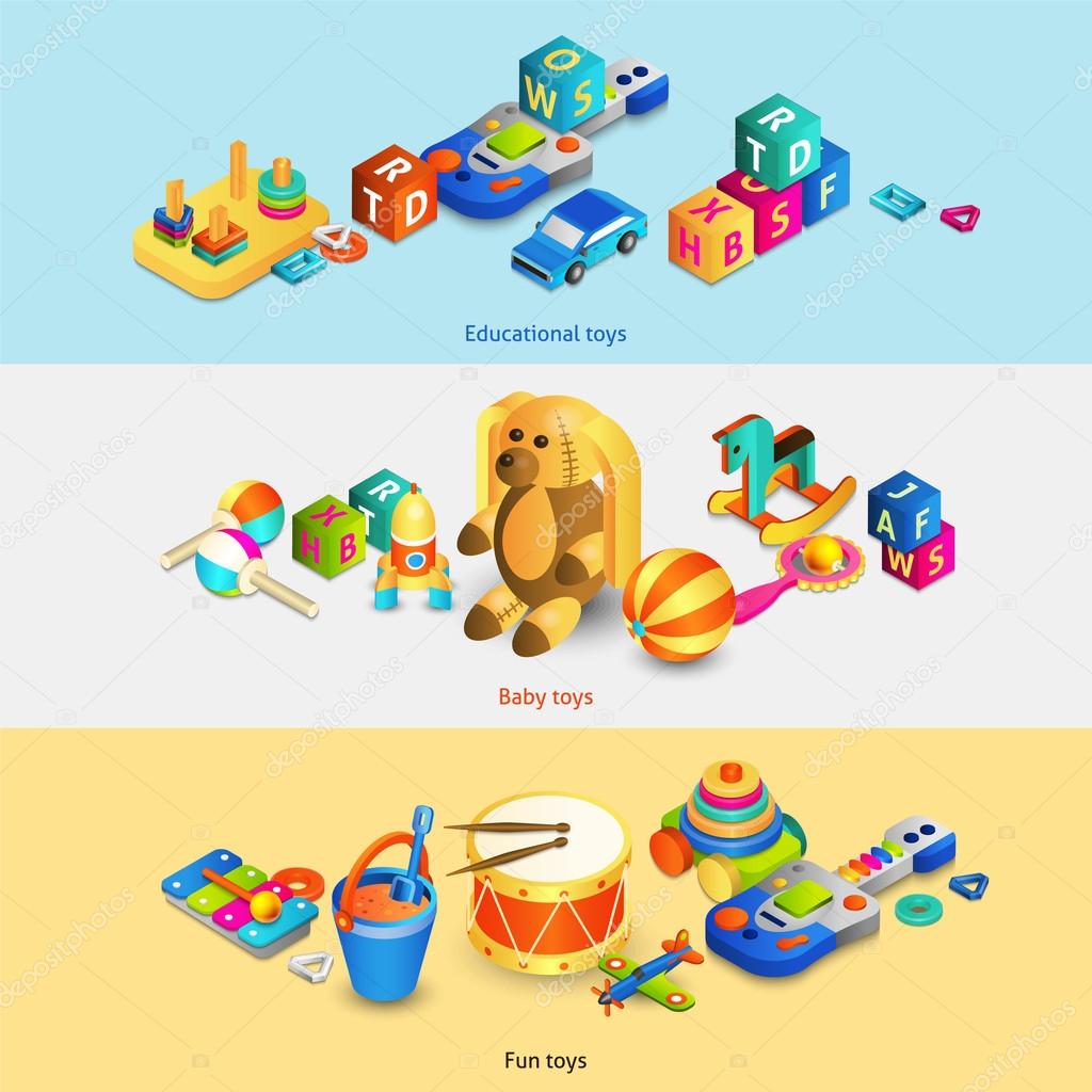 Toys Isometric Banners