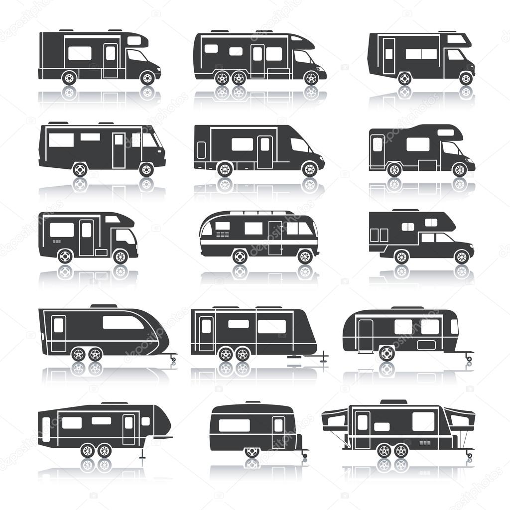 Recreational Vehicle Black Icons