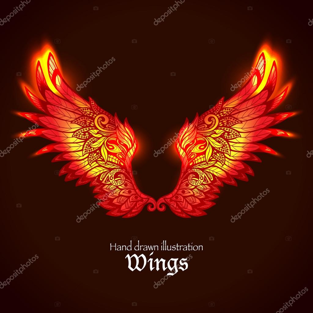 Wings And Flame — Stock Vector © macrovector 89255822