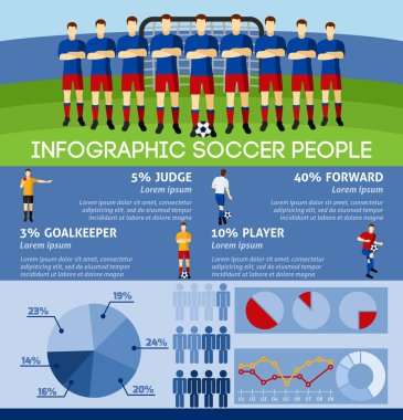 Infographic futbol takımı ve kapısı ile