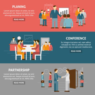 İnsanlar iletişim düz yatay Banner Kompozisyon