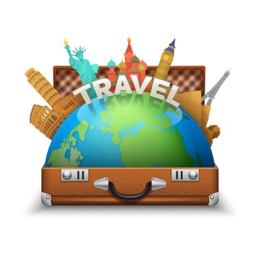 Tourist Suitcase Illustration clipart