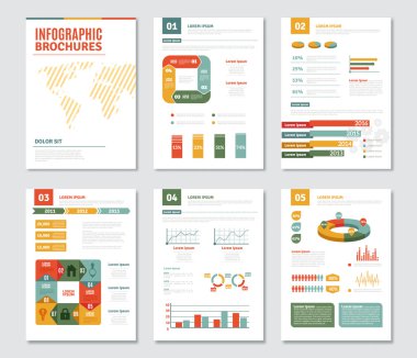 Infographic broşürler Set