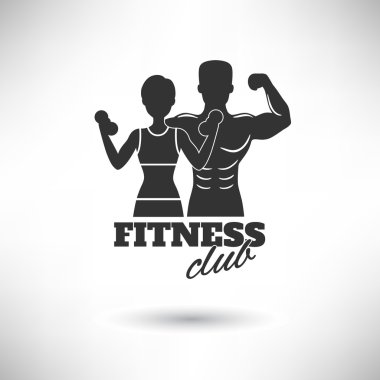 Fitness Kulübü siyah ve beyaz Poster