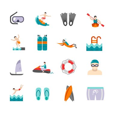 Yüzme Icons set