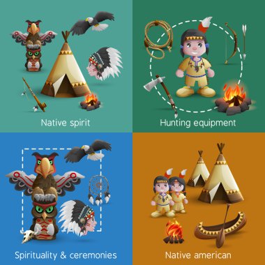 Native American Design  Icons Set clipart