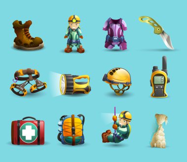 Speleoloji 3d Icons set