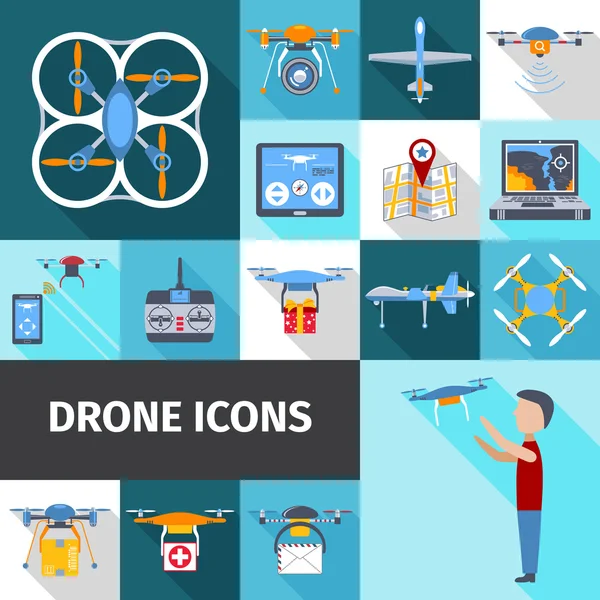 Drone Icons Set — Stockvector