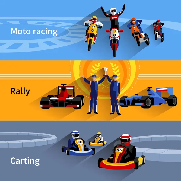 Racer Banners Set — Stockvector