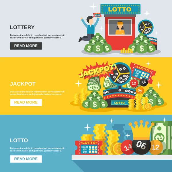 Loterij Banner Set — Stockvector