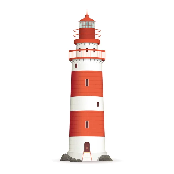Realistic Lighthouse Illustration — Stock Vector