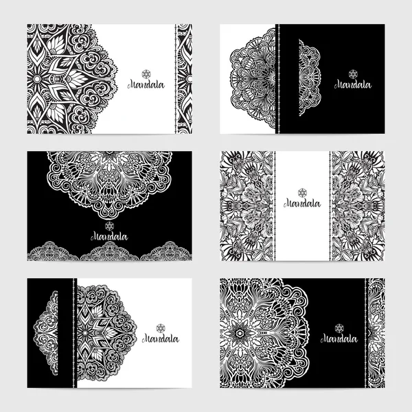 Set di carte Mandala — Vettoriale Stock