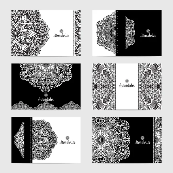 Mandala Card Set — Stock Vector