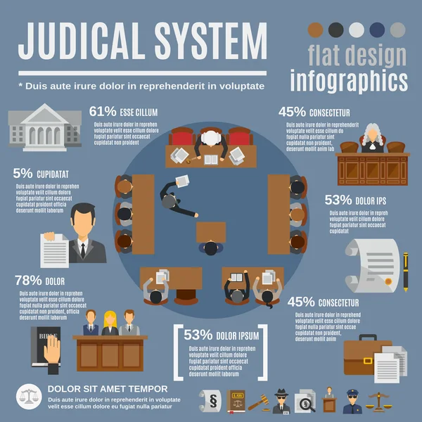 Conjunto de infográficos lei — Vetor de Stock