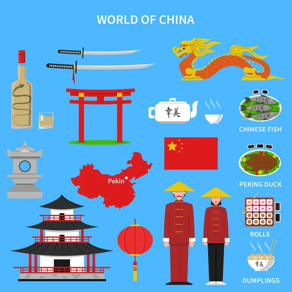 China icons set — Stockvector