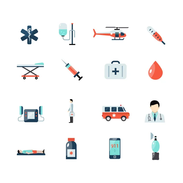 Emergency Paramedic Icons Set — Stock Vector