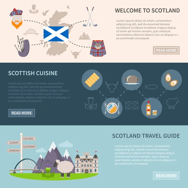 Set de Banners de Escocia — Archivo Imágenes Vectoriales