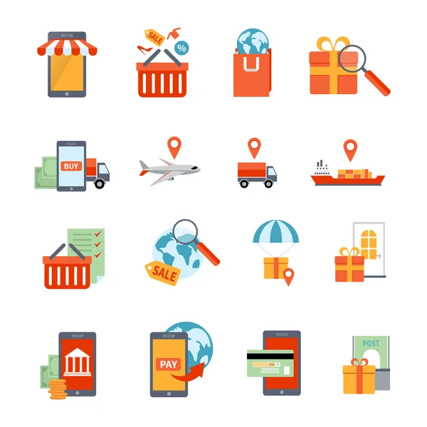 M-commerce Icons Set — Stock Vector