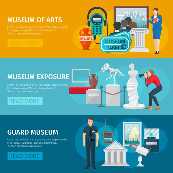 Museum Banner Set — Stock Vector