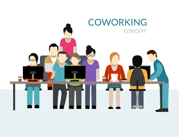 Coworking Center Concetto — Vettoriale Stock