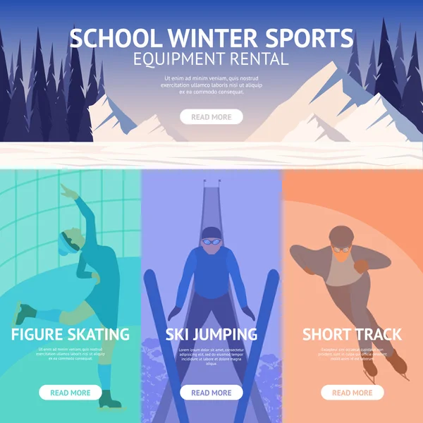 Зимовий спорт банер — стоковий вектор