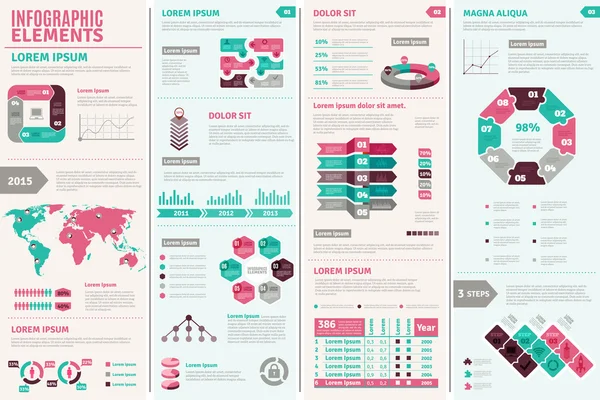 Set di progettazione infografica — Vettoriale Stock