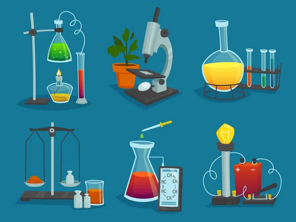 Design  Icons Set Of  Laboratory Equipment — Stock Vector