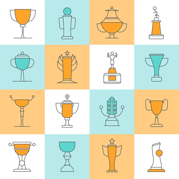 Awards Line Icons Set — Stock Vector