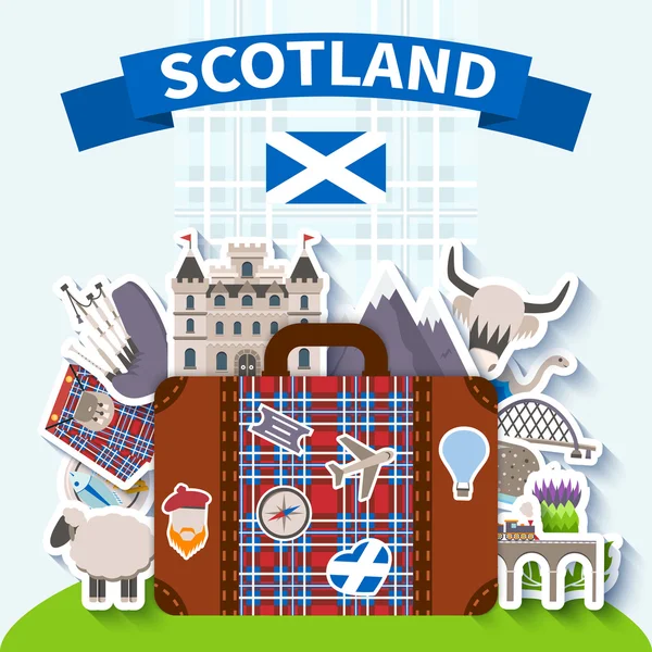Écosse Contexte du voyage — Image vectorielle