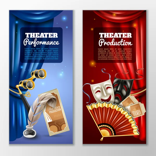 Set de Banners de Teatro — Archivo Imágenes Vectoriales