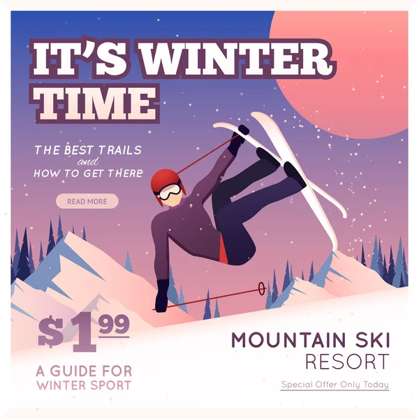 Χειμερινό άθλημα αφίσα — Διανυσματικό Αρχείο