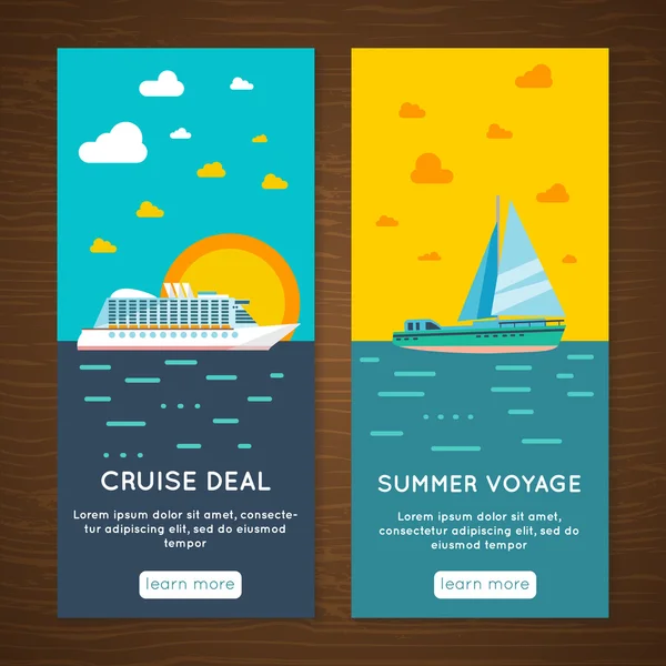 Havet kryssning 2 vertikala banners set — Stock vektor