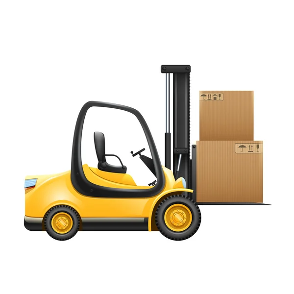 Lift Truck With Box — Stock Vector