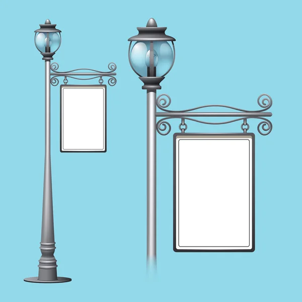 Panneau publicitaire sur lampadaire de rue — Image vectorielle