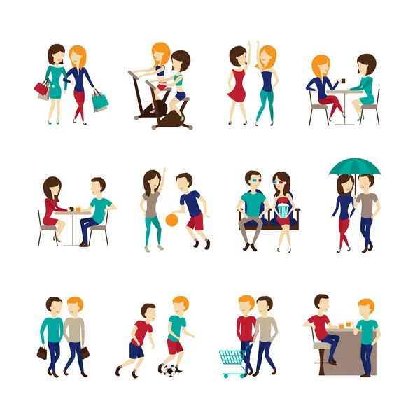Friends Icons Set — Stock Vector
