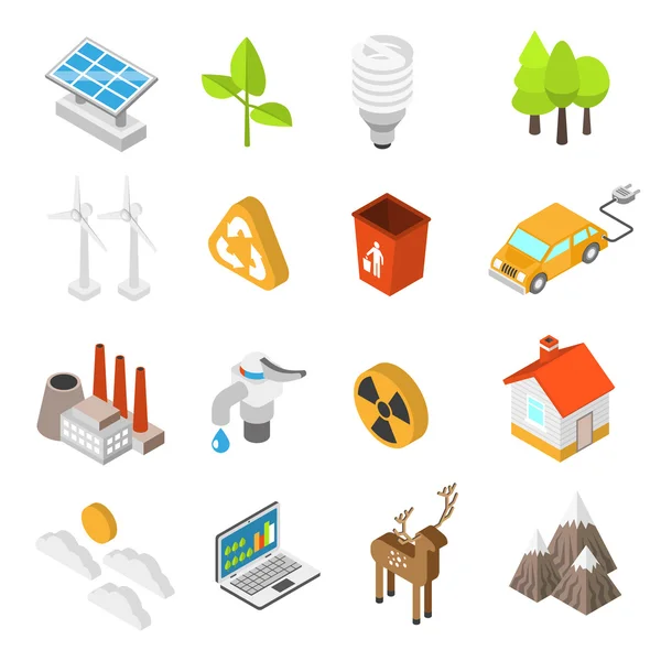 Ecology And Environment Protection Icon Set — Stock Vector