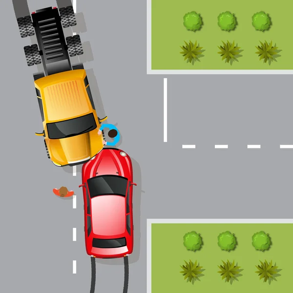 Illustration d'accident de voiture — Image vectorielle